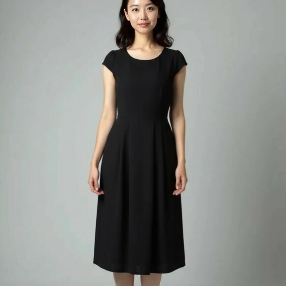 LuLaRoe Black Amelia Cocktail Dress with Gold Zipper, Large - Picture 1 of 6